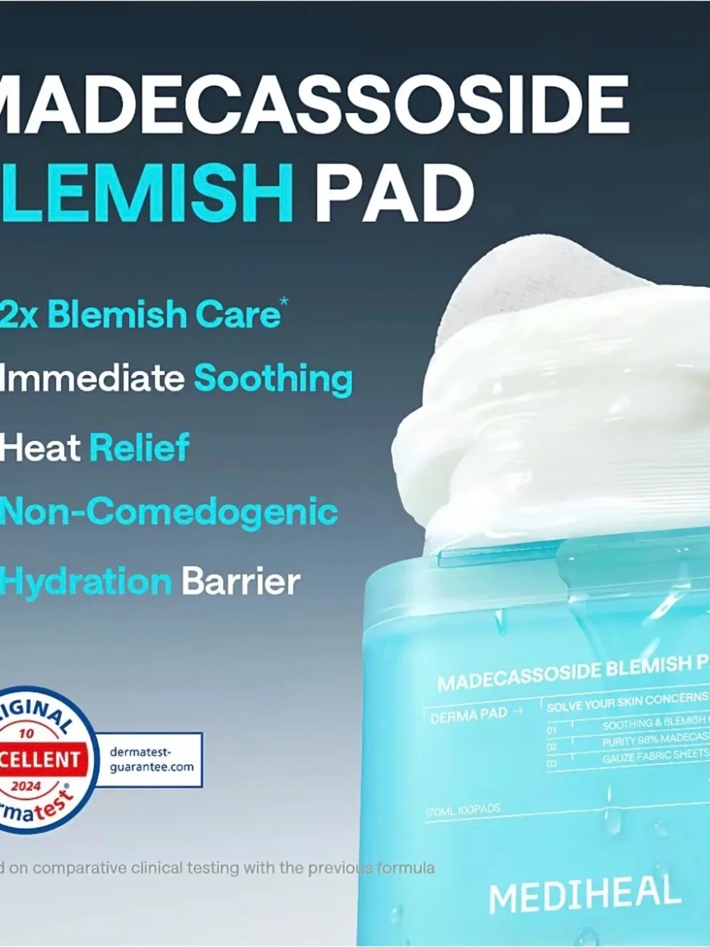 NIB Mediheal Madecassoside Blemish Pads Korean Skincare Toner Treatment Mask